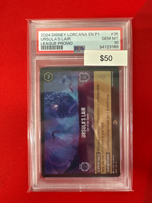 2024 Disney Lorcana En P1 Ursula’s Lair 35/P1 League Promo PSA 10