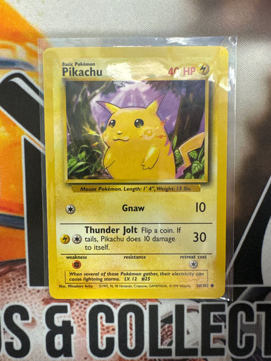 Pokémon Pikachu Non Holo Base Set 58/102 NM