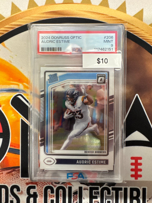 2024 Panini Donruss Optic NFL Audric Estime Rated Rookie PSA 9