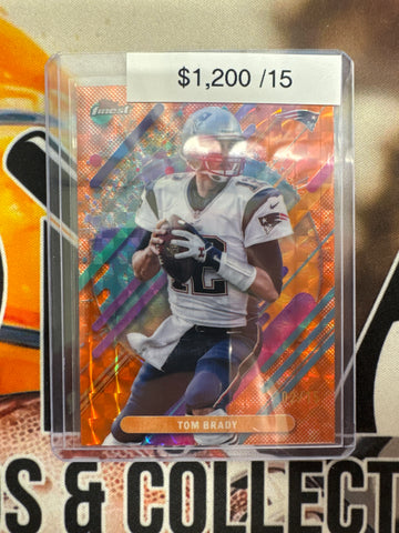 2025 Topps Finest NFL Tom Brady Rare Orange Geometric Refractor /15