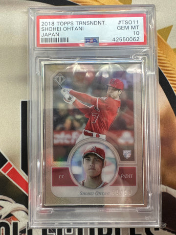 2018 Topps Transcendent Shohei Ohtani Japan Rookie /50 PSA 10
