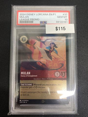 Disney Lorcana P1 League Promo Mulan PSA 10