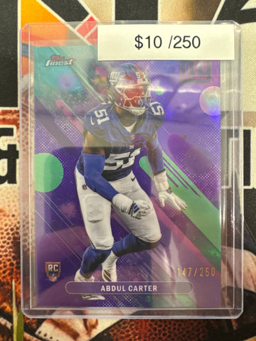 2025 Topps Finest NFL Abdul Carter Common Purple Refractor /250