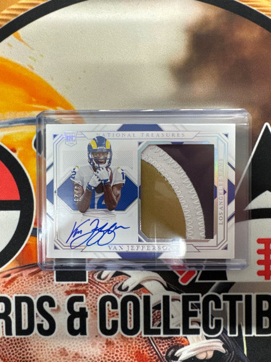 2020 Panini National Treasures NFL Van Jefferson Rookie Patch Autograph /25