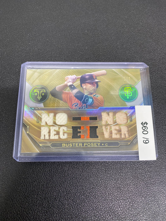 2019 MLB Topps Tribute Buster Posey Gold No Receiver Patch /9