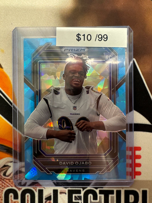 2022 Panini Prizm NFL David Ojabo Rookie Blue Cracked Ice Prizm /99
