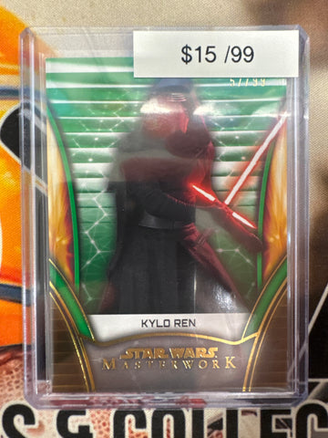 2025 Topps Star Wars Masterwork Kylo Ren Green Refractor /99