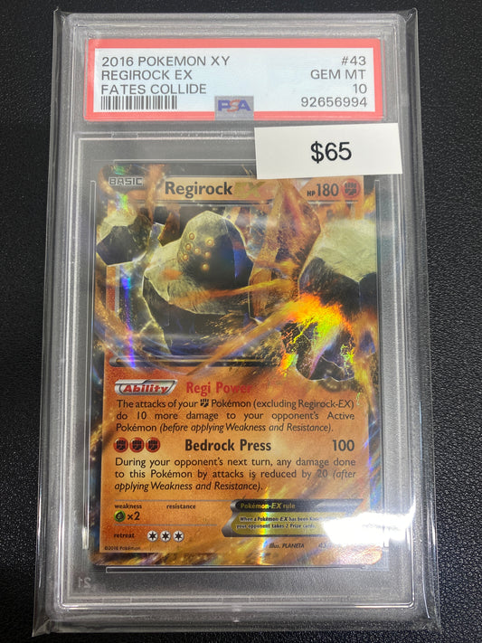 Pokémon Fates Collide Regirock EX 43/124 PSA 10