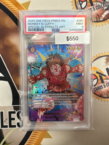 2025 One Piece PRB02 English Monkey.D.Luffy Special Art Rare EB02-061 PSA 9