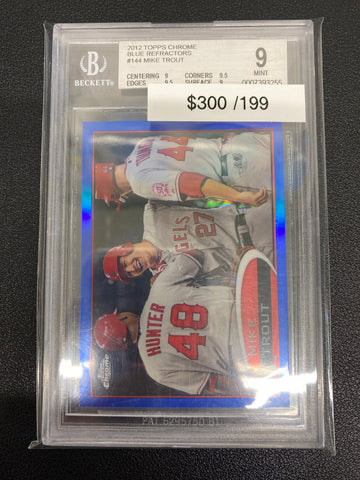 2012 Topps Chrome Mike Trout Blue /199 Beckett BGS 9