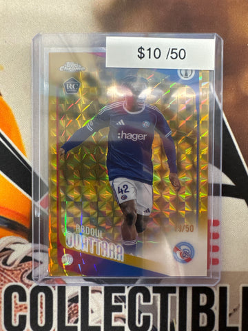 2026 Topps Chrome Champions League Abdoul Ouattara Rookie Gold Geometric Refractor /50