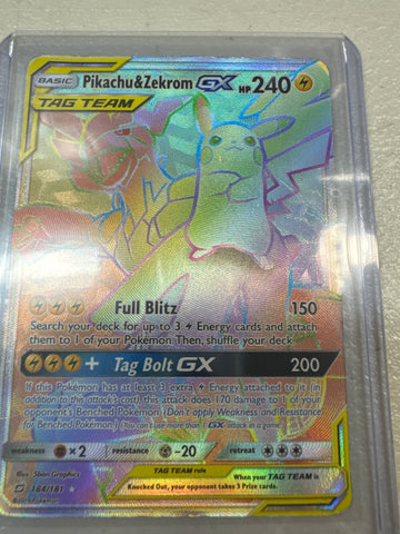 Pokemon Pikachu & Zekrom GX Tag Team 184/181