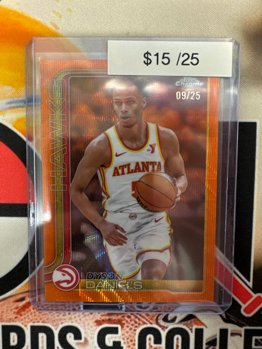 2025-26 Topps Chrome NBA Dyson Daniels Orange Wave Refractor /25