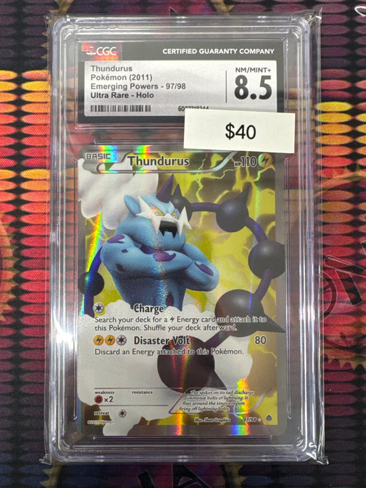 Pokémon Thundurus Full Art Emerging Powers 97/98 CGC 8.5