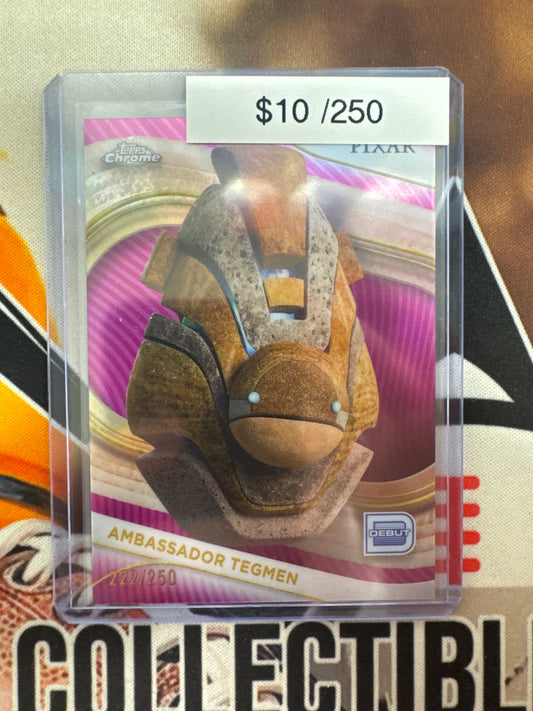 2025 Topps Chrome Disney Ambassador Tegmen Debut Pink Refractor /250