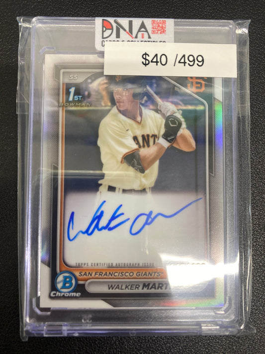 2024 Bowman Chrome 1st Walker Martin Refractor Auto /499