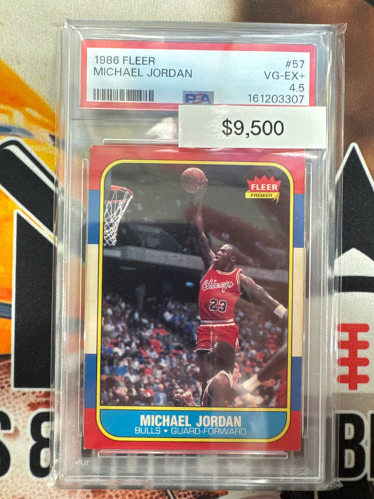 1986 Fleer Basketball Michael Jordan Rookie PSA 4.5