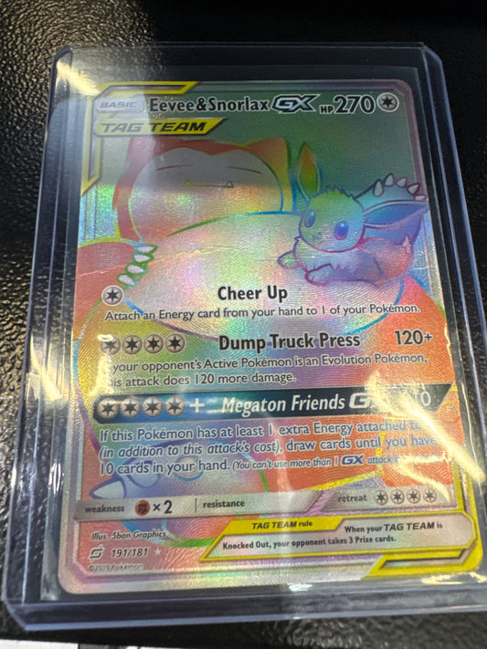 Pokemon Eevee & Snorlax GX 191/181 Team Up DM