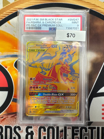 Pokémon Reshiram & Charizard GX (Promo) SM247 PSA 9