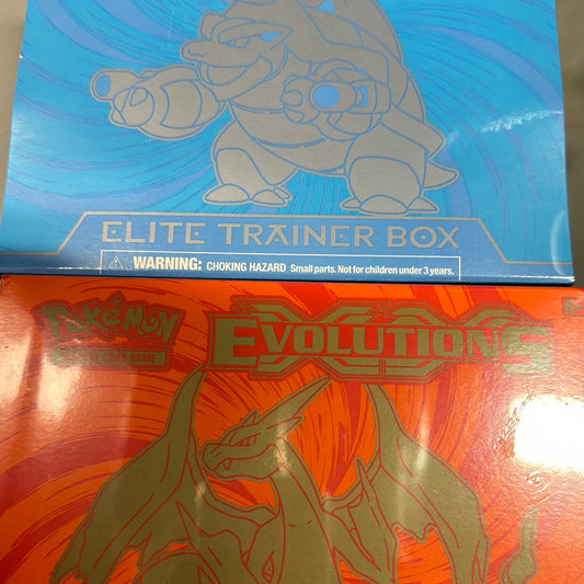 Pokémon XY Evolutions Charizard or Blastoise ETB Elite Trainer Box