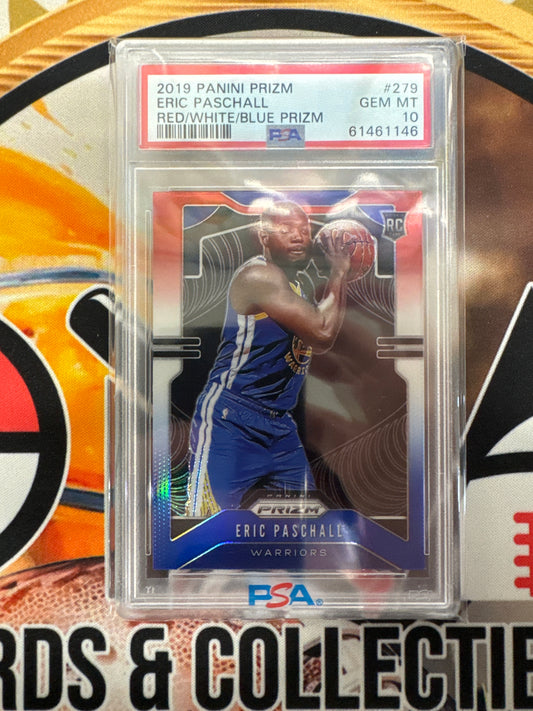 2019 Panini Prizm NBA Eric Paschall Rookie Red/White/Blue Prizm PSA 10