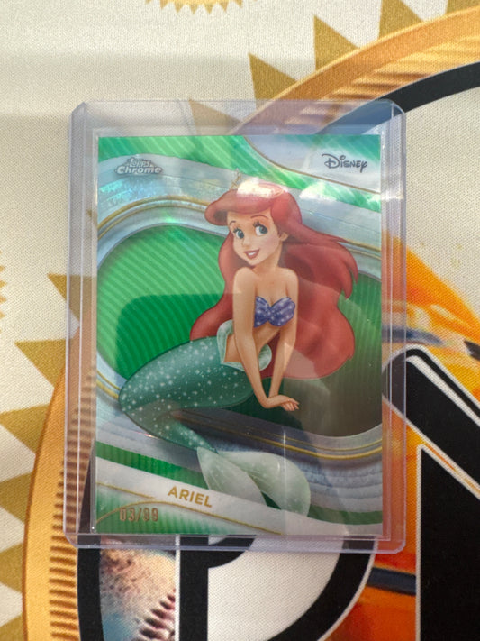 2025 Topps Chrome Disney Ariel Green Refractor /99