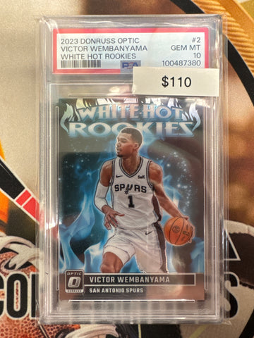 2023 Panini Donruss Optic NBA Victor Wembanyama White Hot Rookies PSA 10