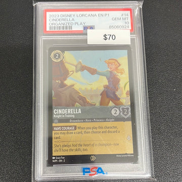 2023 Disney Lorcana Cinderella Knight In Training Organized Play PSA 10