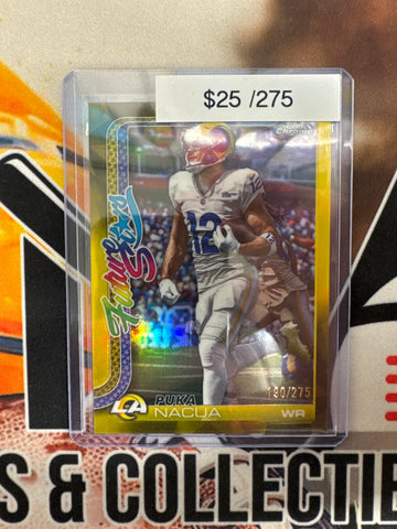 2025 Topps Chrome Football Puka Nacua Future Stars Yellow Refractor /275