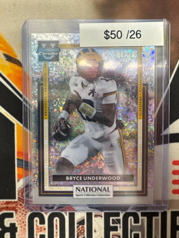 2026 Bowman Chrome U Football X The National Bryce Underwood National Refractor /26