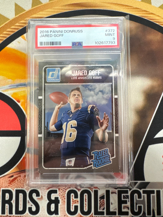 2016 Panini Donruss NFL Jared Goff Rated Rookie PSA 9