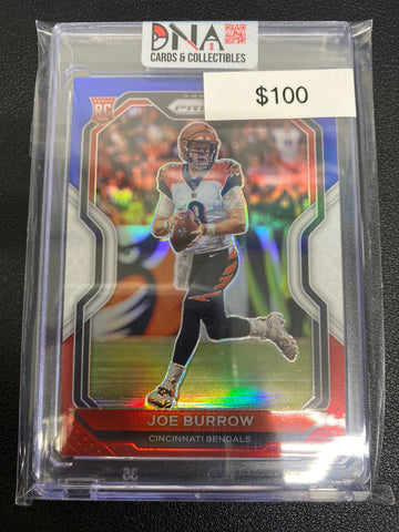 2020 Prizm Joe Burrow Red White & Blue Rookie 307