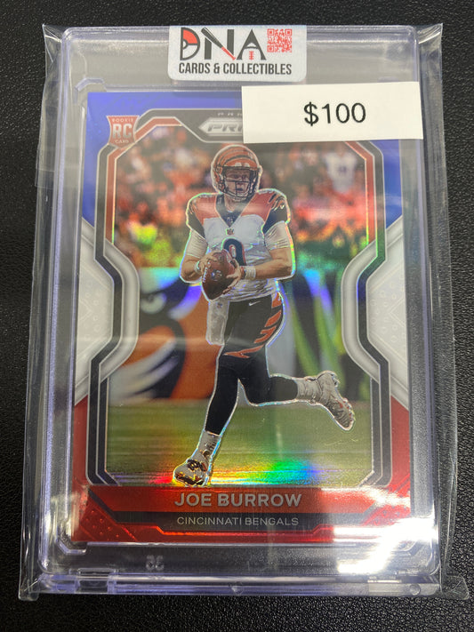 2020 Prizm Joe Burrow Red White & Blue Rookie 307