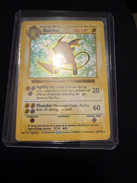 Pokemon Raichu Shadowless 14/102 MP