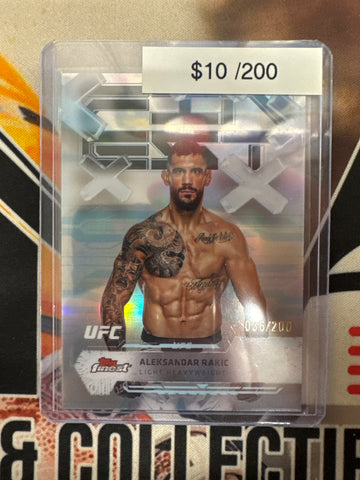 2025 Topps Finest UFC Aleksandar Rakic Common Aqua Refractor /200