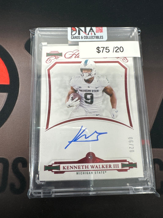 2022 Flawless Collegiate Kenneth Walker III ruby auto /20