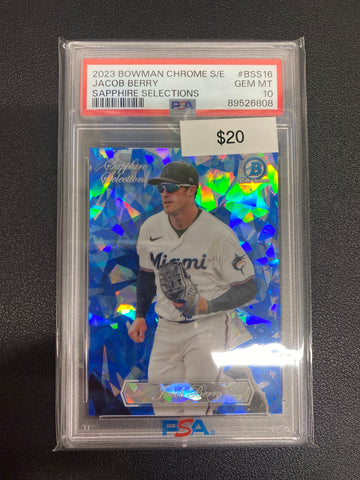 2023 CHROME S/E Jacob Berry Sapphire Selections PSA 10