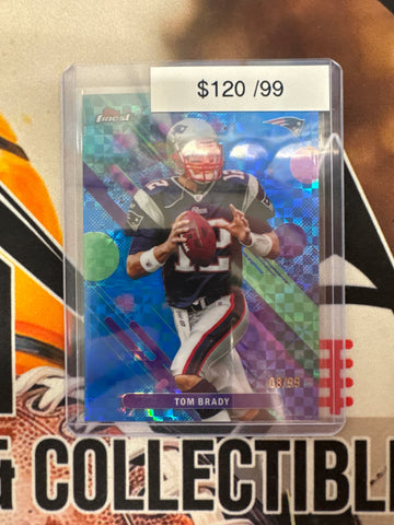 2025 Topps Finest NFL Tom Brady Common Blue Geometric Refractor /99