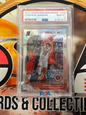 2019 Panini Hoops Premium Stock NBA Cameron Johnson Rookie PSA 10