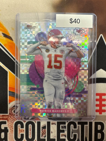 2025 Topps Finest NFL Patrick Mahomes II Uncommon Hyper Refractor