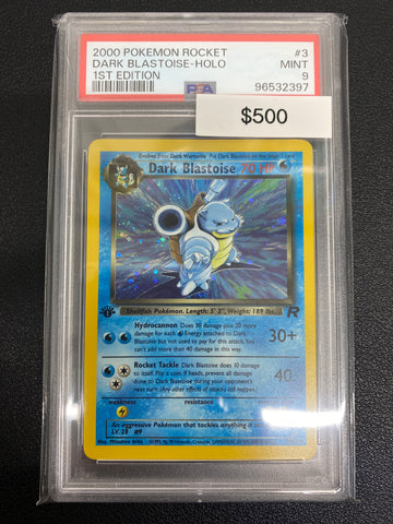 Pokémon 1st Edition Team Rocket Dark Blastoise Holo PSA 9