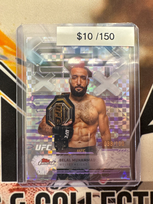 2025 Topps Finest UFC Belal Muhammad Purple X-Fractor /150