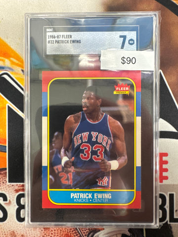 1986-87 Fleer Basketball Patrick Ewing Second Year SGC 7