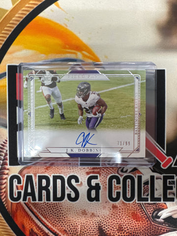 2020 Panini National Treasures NFL J.K. Dobbins Field Pass Rookie Auto /99