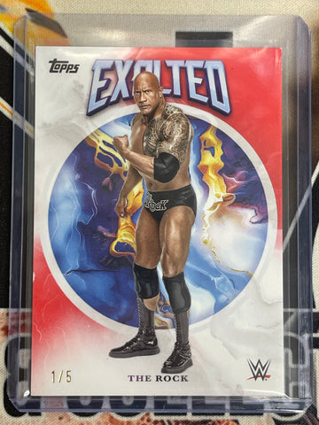 2025 Topps WWE Exalted The Rock Red Refractor /5