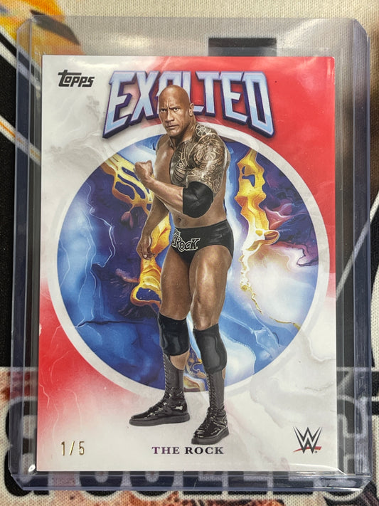 2025 Topps WWE Exalted The Rock Red Refractor /5