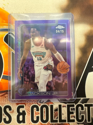 2025 Topps Chrome Basketball Jaren Jackson Jr. Purple Refractor /75