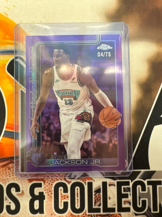 2025 Topps Chrome Basketball Jaren Jackson Jr. Purple Refractor /75