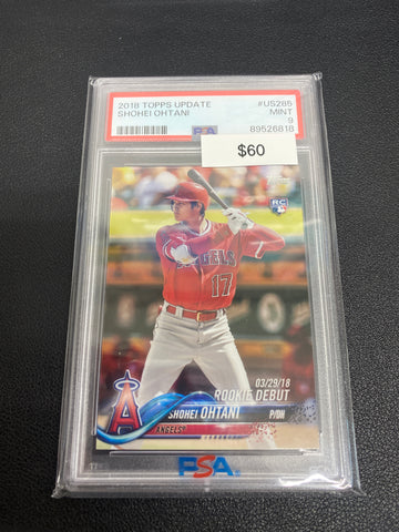 2018 Topps MLB Update Series Shohei Ohtani Batting Rookie PSA 9