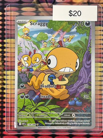 Pokémon Scraggy Illustration Rare White Flare 138/086